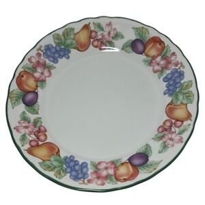 Vintage Epoch Market Day Serving Platter E3801 Fruit And Flowers Scalloped‎ Edge
